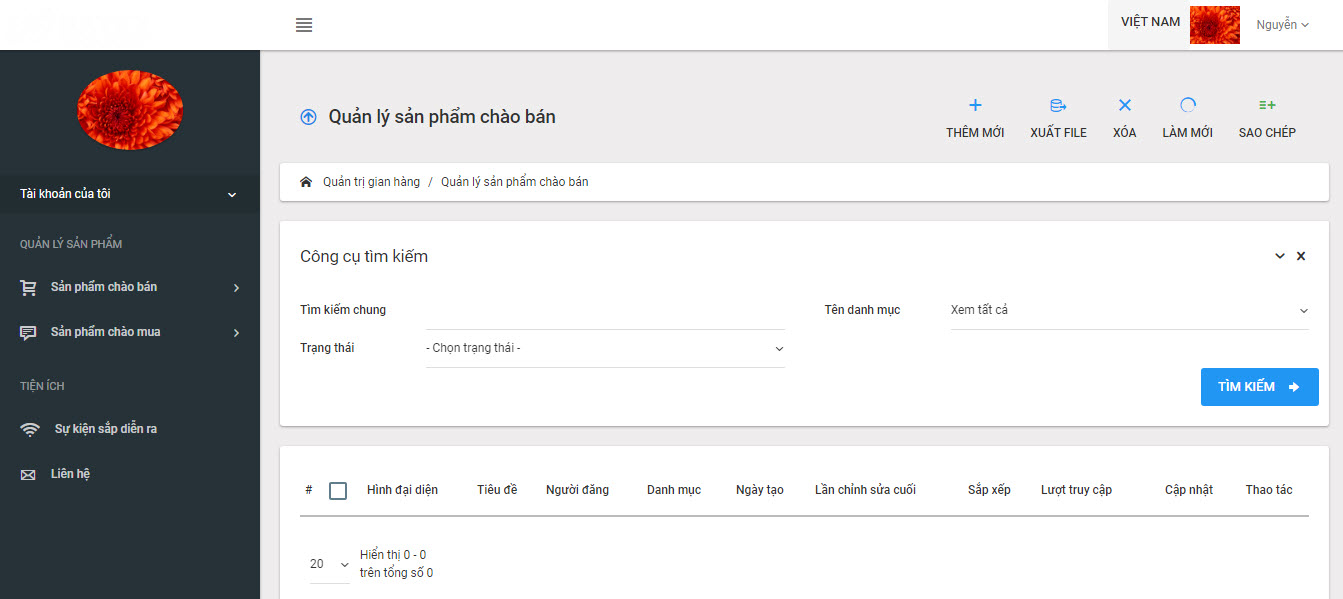 Hướng dẫn quản l&yacute; sản phẩm ch&agrave;o b&aacute;n cho th&agrave;nh vi&ecirc;n NGƯỜI B&Aacute;N