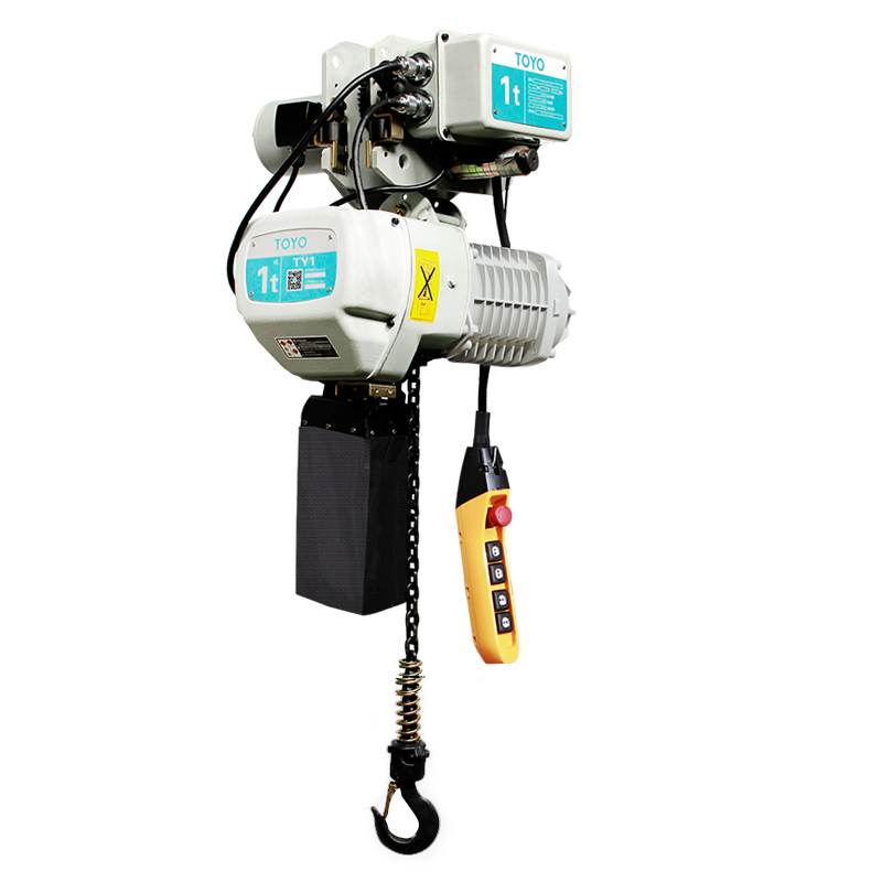 Palăng x&iacute;ch điện TOYO TY1 với xe đẩy điện